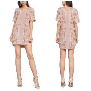 BCBGMAXAZRIA Harlan Shift Dress Rose SmokeCombo